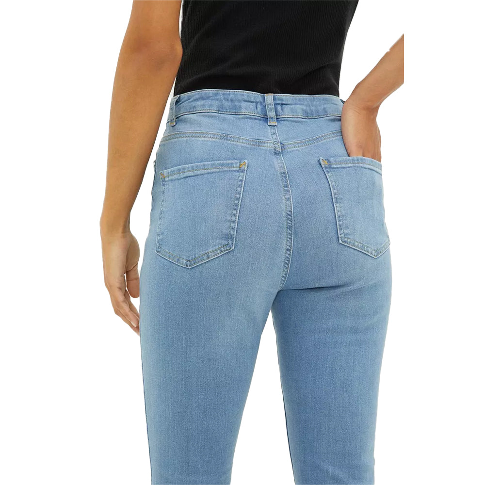 Light Wash - Side - Dorothy Perkins Womens-Ladies Sculpt High Waist Flared Jeans