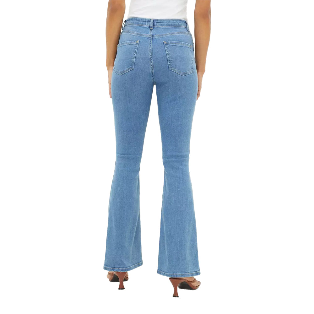 Mid Wash - Back - Dorothy Perkins Womens-Ladies Sculpt High Waist Flared Jeans