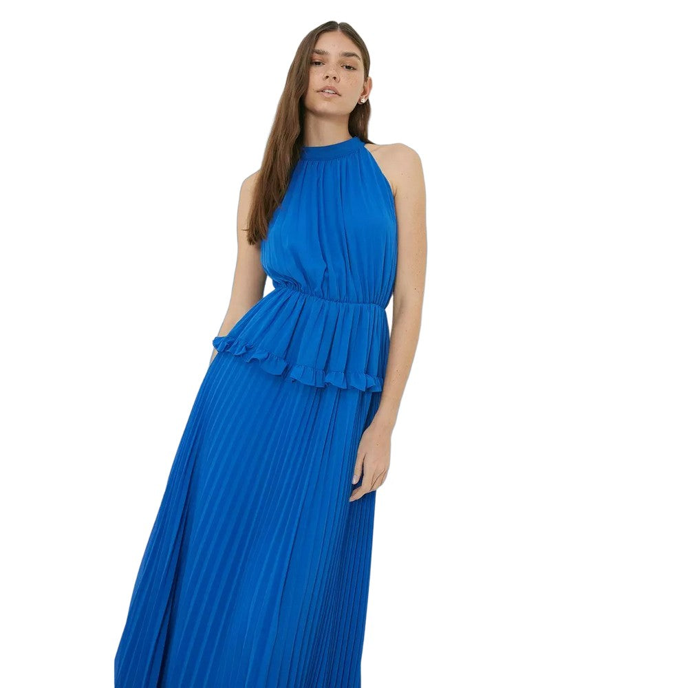 Cobalt Blue - Lifestyle - Dorothy Perkins Womens-Ladies Pleated Chiffon Halter Neck Maxi Dress