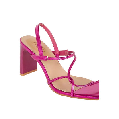 Pink - Side - Faith Womens-Ladies Everly Twist Strap Block Heel Sandals