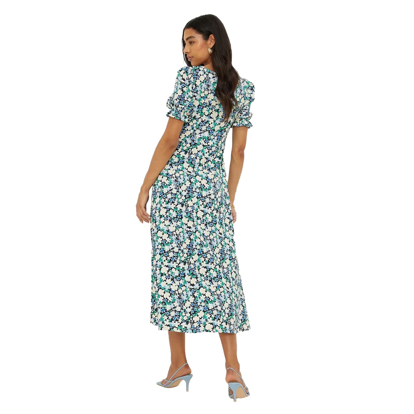 Multicoloured - Back - Dorothy Perkins Womens-Ladies Floral Sweetheart Midi Dress