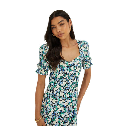 Multicoloured - Side - Dorothy Perkins Womens-Ladies Floral Sweetheart Midi Dress