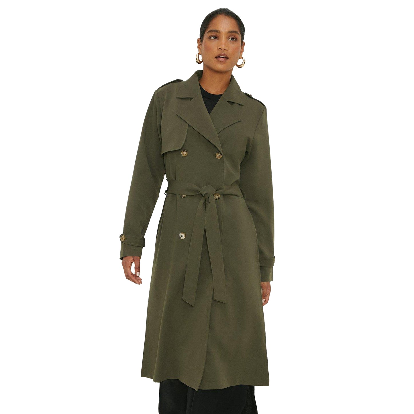 Khaki - Front - Dorothy Perkins Womens-Ladies Lightweight Trench Coat