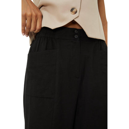 Black - Side - Dorothy Perkins Womens-Ladies Pocket Straight Leg Trousers
