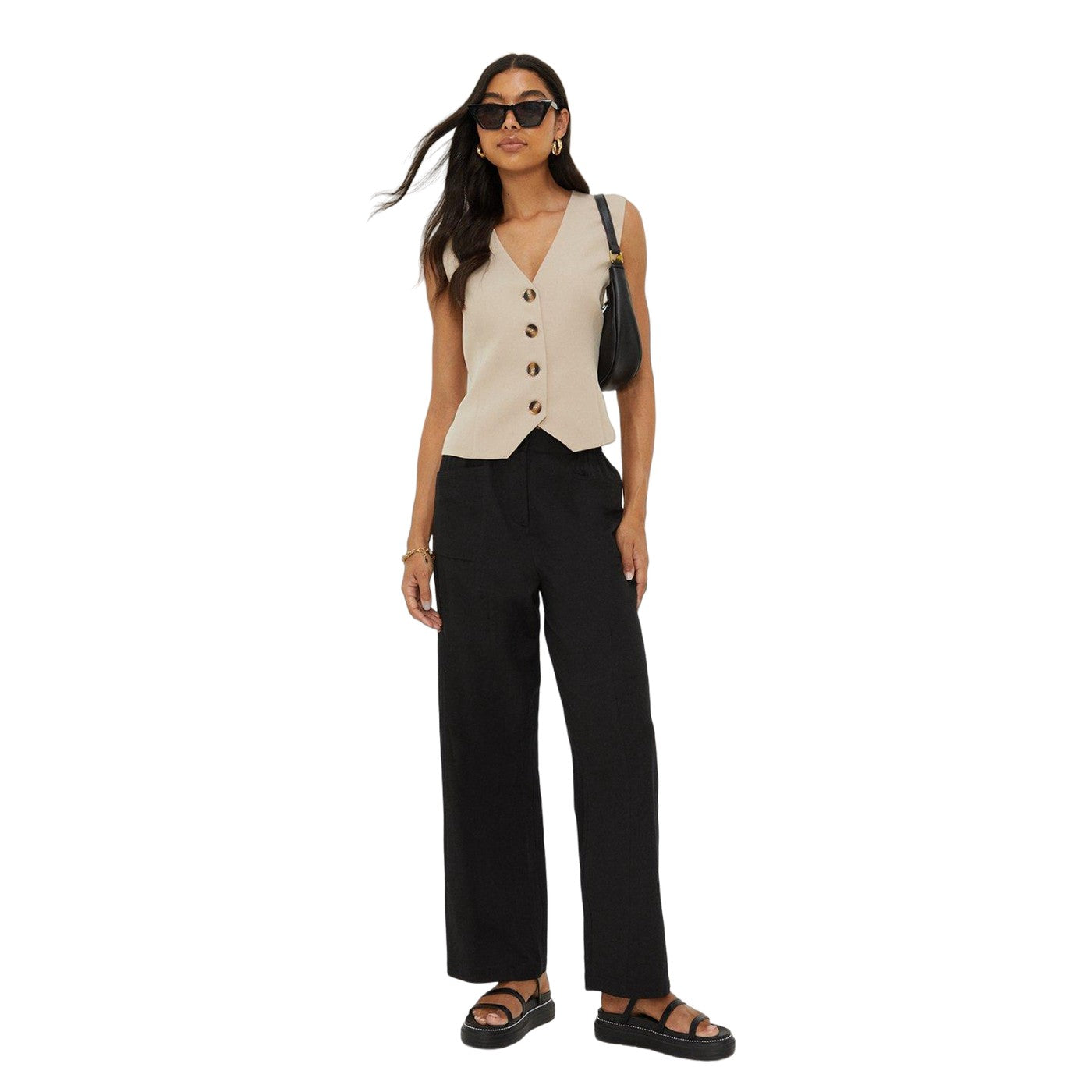 Black - Lifestyle - Dorothy Perkins Womens-Ladies Pocket Straight Leg Trousers