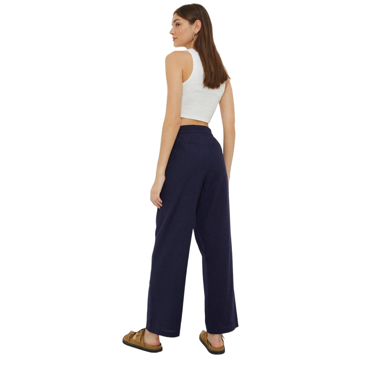 Navy - Back - Dorothy Perkins Womens-Ladies Pocket Straight Leg Trousers