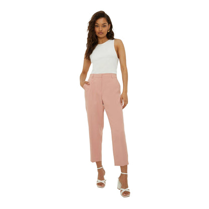 Blush - Side - Dorothy Perkins Womens-Ladies Petite Ankle Grazer Trousers
