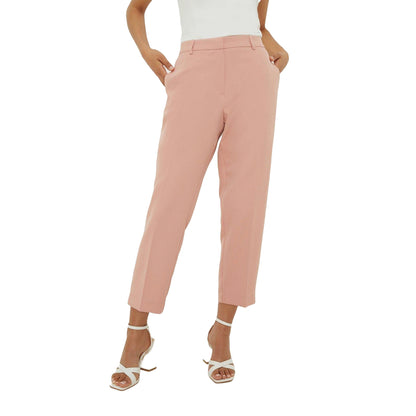 Blush - Front - Dorothy Perkins Womens-Ladies Petite Ankle Grazer Trousers