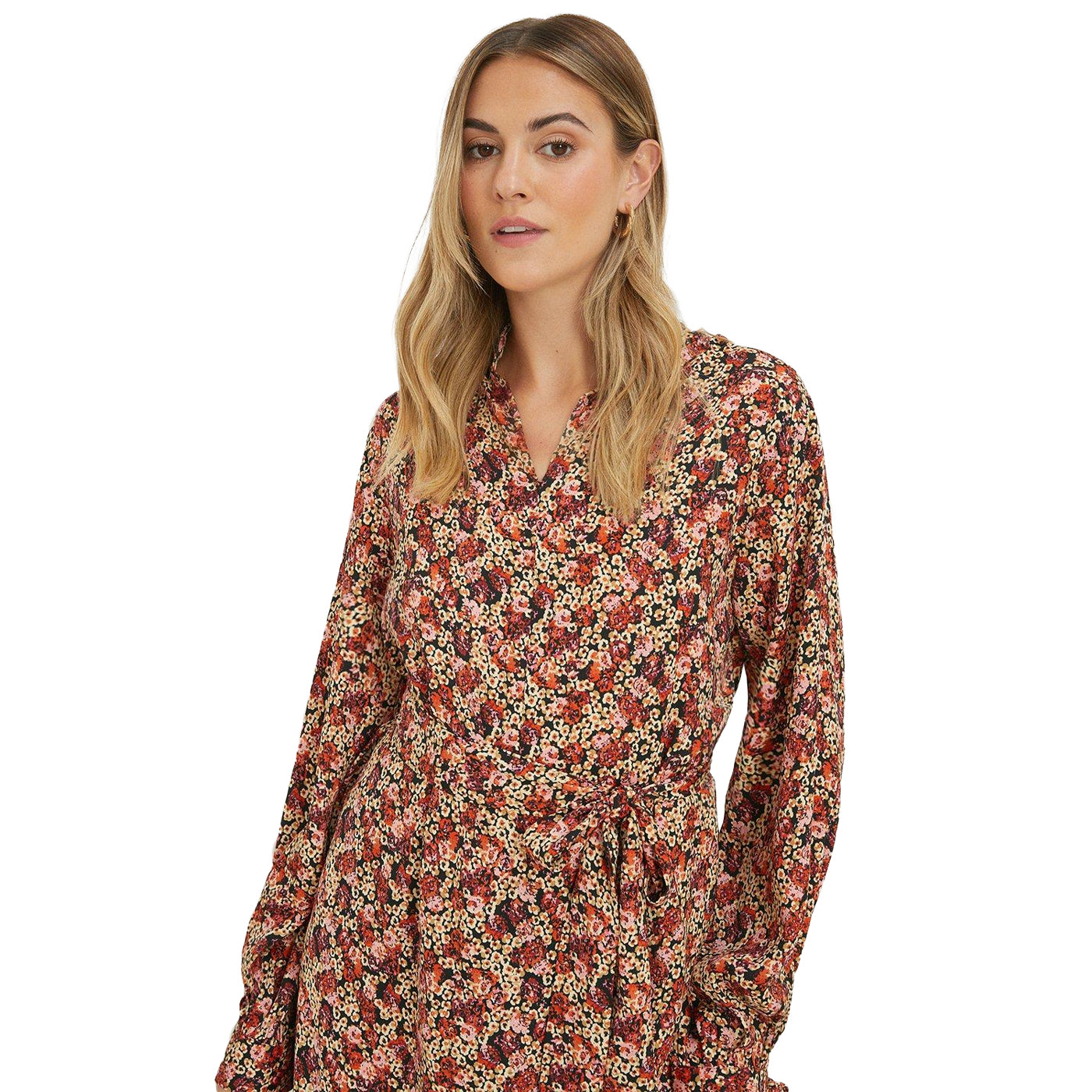 Multicoloured - Side - Dorothy Perkins Womens-Ladies Ditsy Print Belt Mini Dress