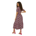 Pink - Back - Dorothy Perkins Womens-Ladies Ditsy Print Tiered Petite Midi Dress