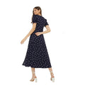 Navy - Back - Dorothy Perkins Womens-Ladies Spotted Sweetheart Midi Dress