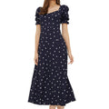 Navy - Front - Dorothy Perkins Womens-Ladies Spotted Sweetheart Midi Dress