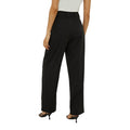 Black - Back - Dorothy Perkins Womens-Ladies Pleat Front Petite Straight Trousers