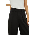 Black - Side - Dorothy Perkins Womens-Ladies Pleat Front Petite Straight Trousers
