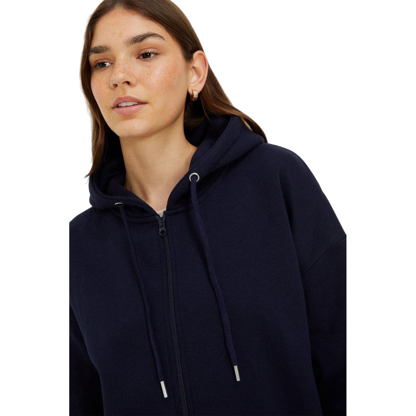 Navy - Side - Dorothy Perkins Womens-Ladies Full Zip Hoodie