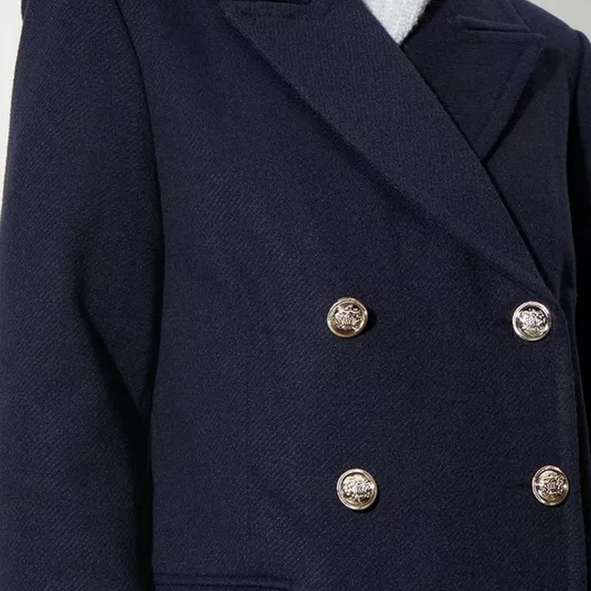 Navy - Side - Dorothy Perkins Womens-Ladies Longline Military Button Petite Coat
