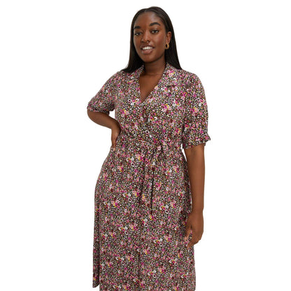 Pink - Side - Dorothy Perkins Womens-Ladies Floral Wrap Plus Shirt Dress