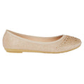 Rose Gold - Back - Good For The Sole Womens-Ladies Tammy Sparkle Ballerina Flats