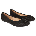 Black - Front - Good For The Sole Womens-Ladies Tammy Sparkle Ballerina Flats