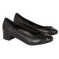 Black - Front - Good For The Sole Womens-Ladies Tara Block Heel Ballerina Flats