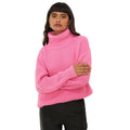 Pink - Front - Dorothy Perkins Womens-Ladies Chunky Knit Roll Neck Longline Jumper