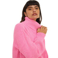 Pink - Side - Dorothy Perkins Womens-Ladies Chunky Knit Roll Neck Longline Jumper