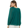 Green - Back - Dorothy Perkins Womens-Ladies Dobby Chiffon Overhead Long-Sleeved Blouse