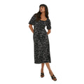 Black - Front - Dorothy Perkins Womens-Ladies Abstract Front Tie Midi Dress