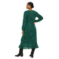 Green - Back - Dorothy Perkins Womens-Ladies Animal Print Chiffon V Neck Midaxi Dress