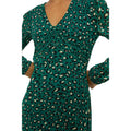 Green - Side - Dorothy Perkins Womens-Ladies Animal Print Chiffon V Neck Midaxi Dress