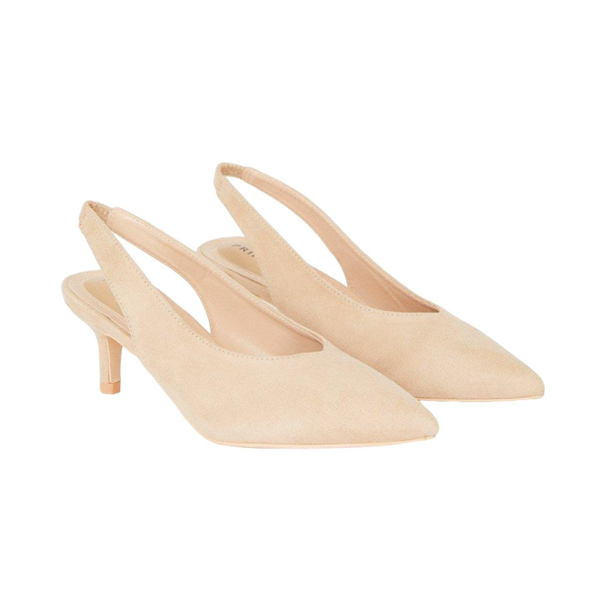 Beige - Front - Principles Womens-Ladies Daisy Sling Back Kitten Heel Court Shoes