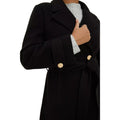 Black - Side - Dorothy Perkins Womens-Ladies Longline Belt Petite Coat