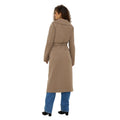 Mink - Back - Dorothy Perkins Womens-Ladies Wrap Tall Long Coat