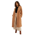 Camel - Front - Dorothy Perkins Womens-Ladies Wrap Petite Longline Coat