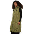 Olive - Front - Dorothy Perkins Womens-Ladies Hooded Padded Longline Gilet