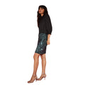Turquoise - Side - Dorothy Perkins Womens-Ladies Sequin Velvet Mini Skirt