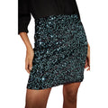 Turquoise - Front - Dorothy Perkins Womens-Ladies Sequin Velvet Mini Skirt