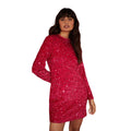 Pink - Front - Dorothy Perkins Womens-Ladies Sequin Velvet Petite Mini Dress