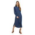 Washed Indigo - Front - Dorothy Perkins Womens-Ladies Denim Midi Shirt Dress