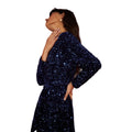 Cobalt - Lifestyle - Dorothy Perkins Womens-Ladies Sequin Velvet Wrap Petite Midi Dress