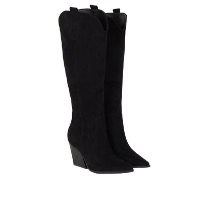 Natural Black - Front - Dorothy Perkins Womens-Ladies Kavita Knee-High Western Boots