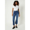 Mid Wash - Front - Dorothy Perkins Womens-Ladies Stretch Crop Kickflare Jeans
