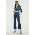 Indigo - Front - Dorothy Perkins Womens-Ladies Stretch Crop Kickflare Jeans