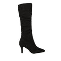 Natural Black - Back - Principles Womens-Ladies Krista Ruched Pointed Medium Heel Knee-High Boots