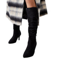 Natural Black - Side - Principles Womens-Ladies Krista Ruched Pointed Medium Heel Knee-High Boots