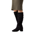 Natural Black - Side - Dorothy Perkins Womens-Ladies Kaya Ruched Knee-High Boots