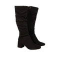Natural Black - Front - Dorothy Perkins Womens-Ladies Kaya Ruched Knee-High Boots