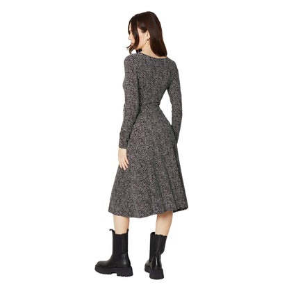 Black-White - Back - Dorothy Perkins Womens-Ladies Monochrome Wrap Midi Dress