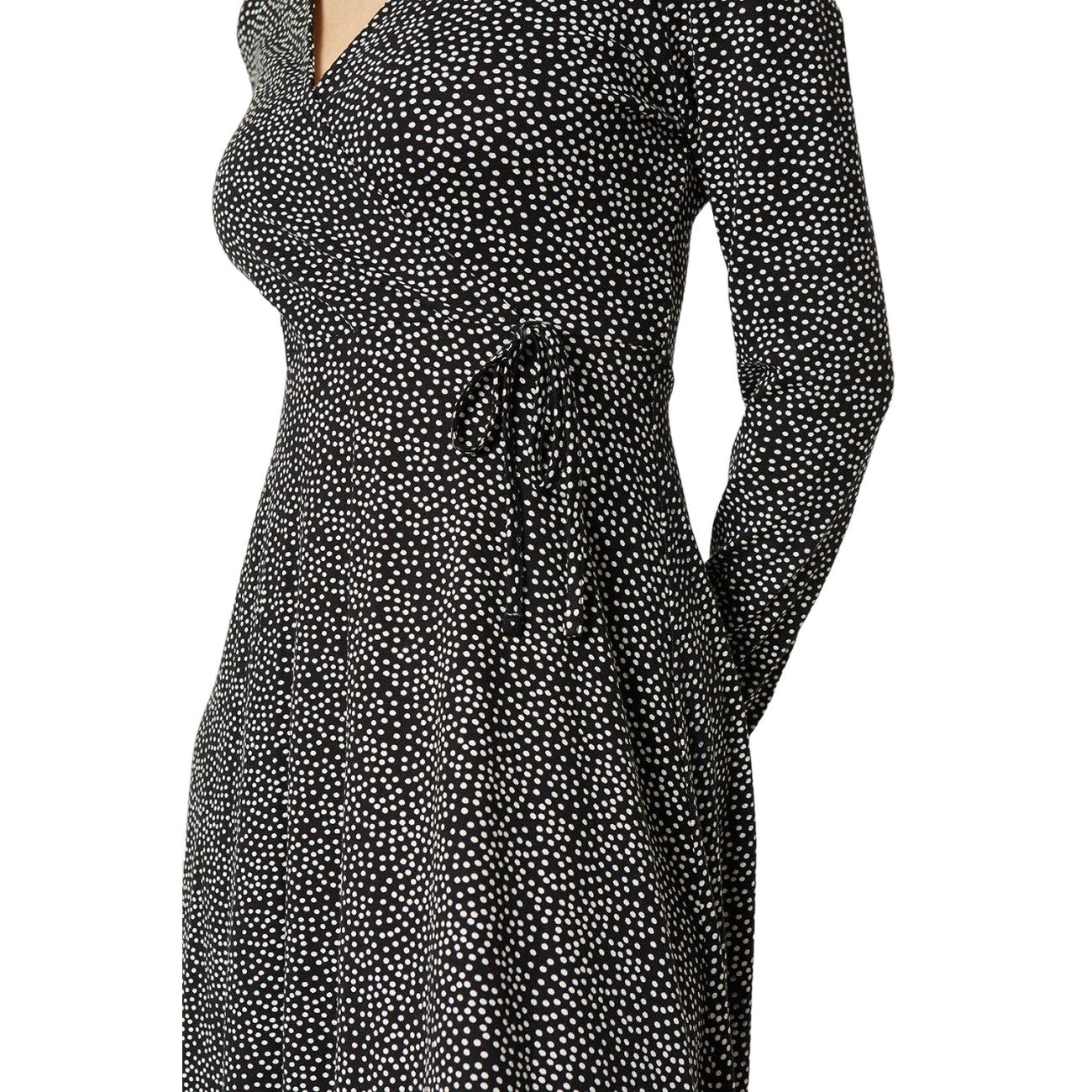 Black-White - Lifestyle - Dorothy Perkins Womens-Ladies Monochrome Wrap Midi Dress