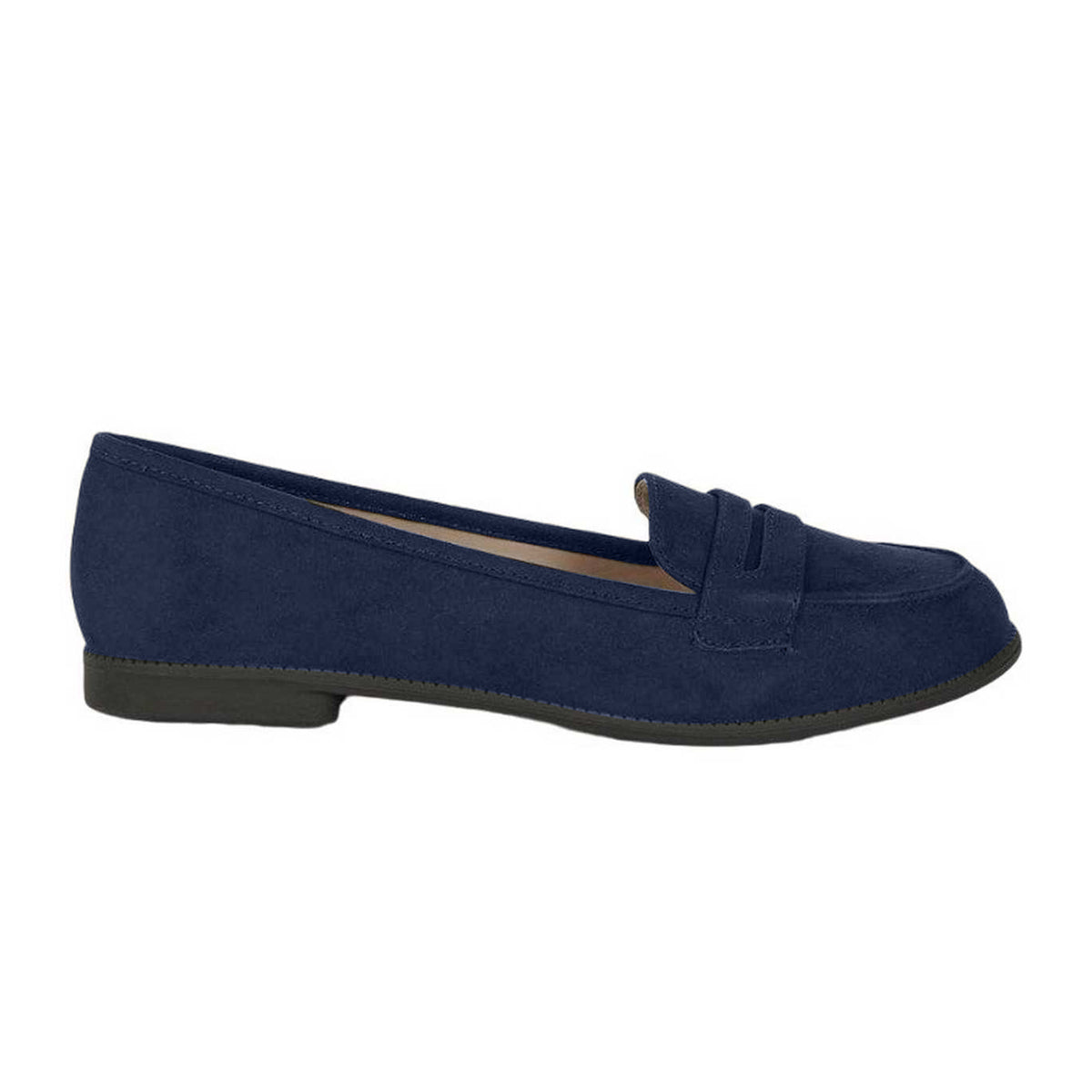Navy - Front - Dorothy Perkins Womens-Ladies Lara Penny Strap Loafers